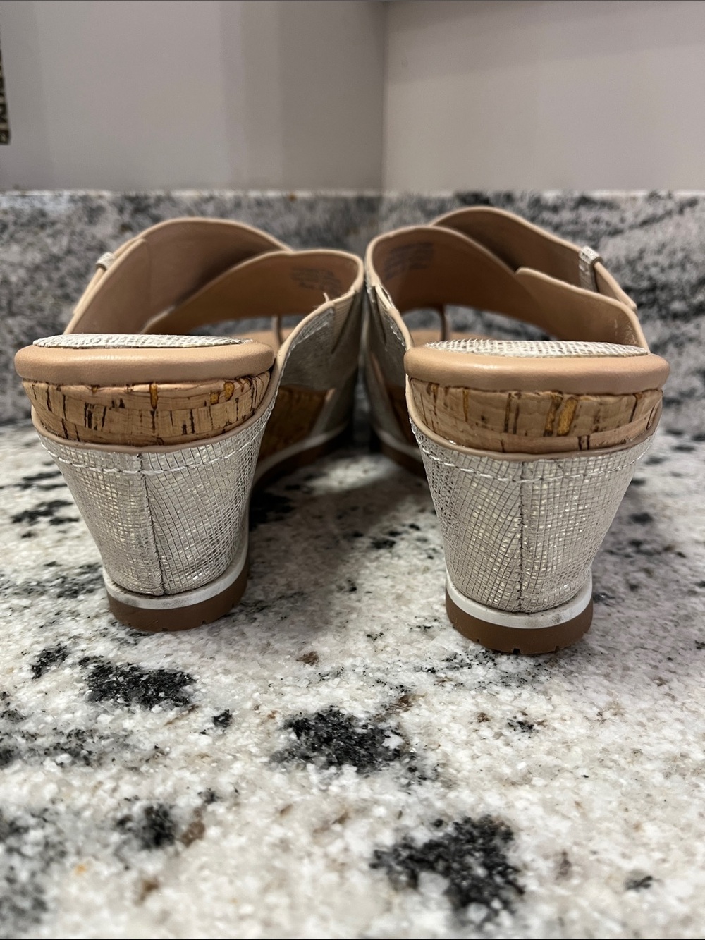 Like New Donald Pliner IRINI Wedge Sandals in Platino | Size 7.5 - Picture 2 of 9